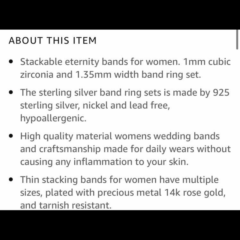 Stackable Eternity Wedding Band Rings - Picture 5 of 7